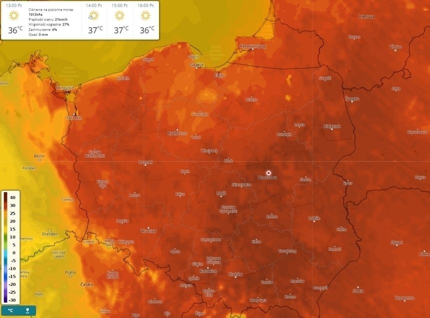 prognoza temperatury na 11 lipca