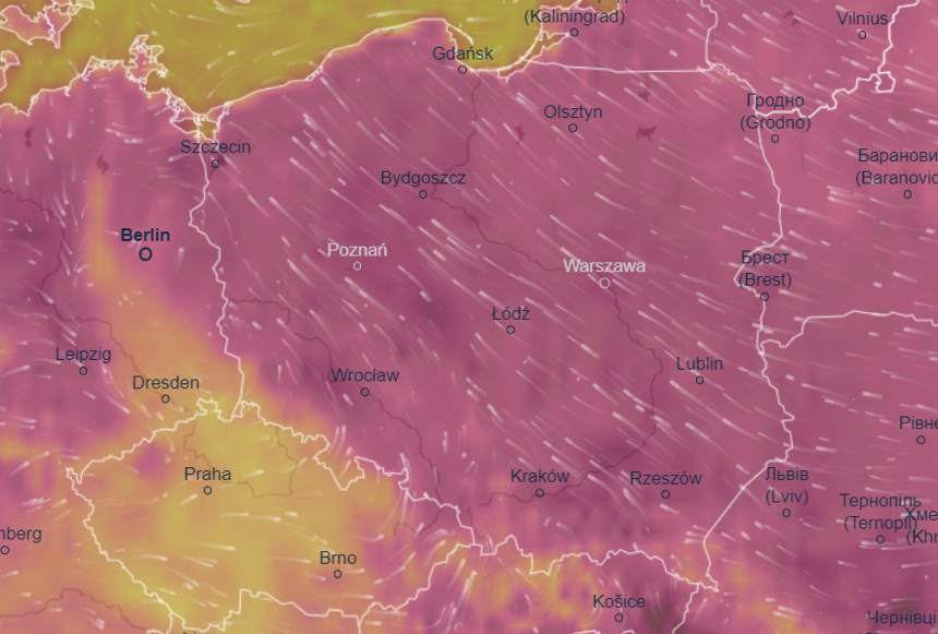 Mapa pogodowa Polski