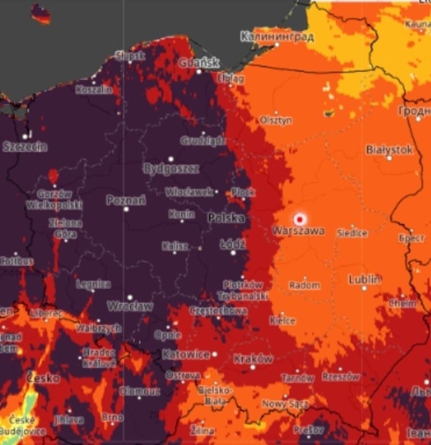 Mapa zagrożenia pożarowego w Polsce