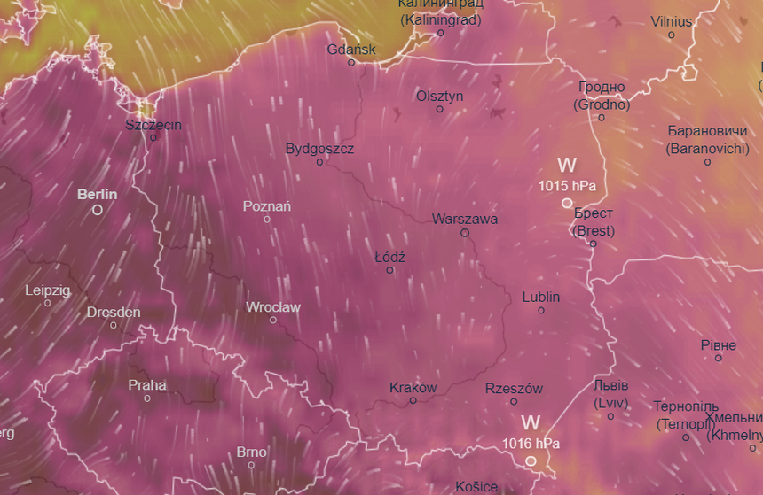 Mapa pogodowa Polski