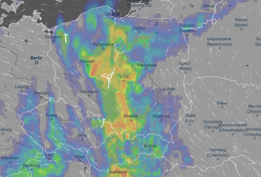 Mapa burzowa Polski