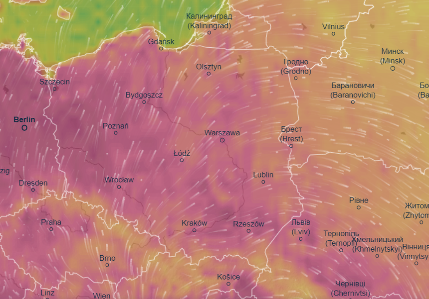 Mapa pogodowa Polski
