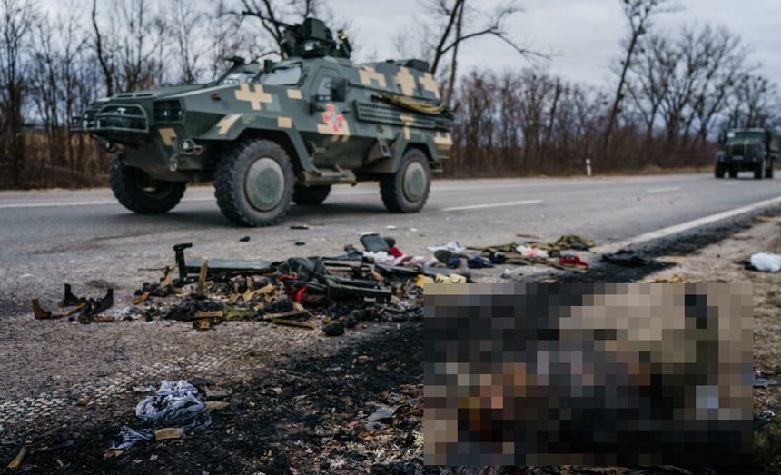 Zwłoki naczelnika wsi i jej rodziny pod Kijowem