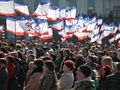 Manifestacja w okupowanym Krymie przed referendum, 15 marca 2014 r.