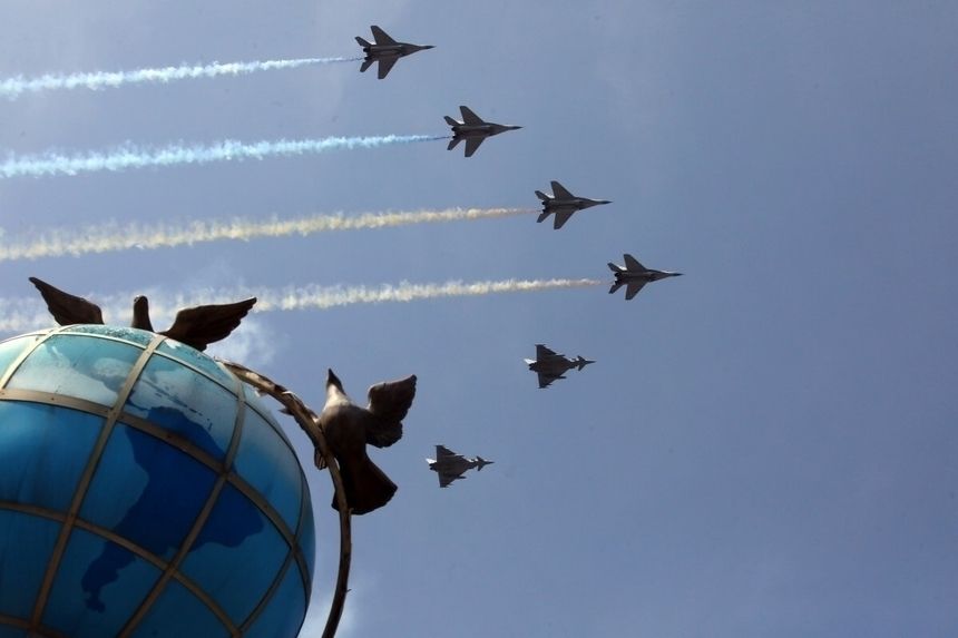 myśliwce MiG-29 nad Kijowem