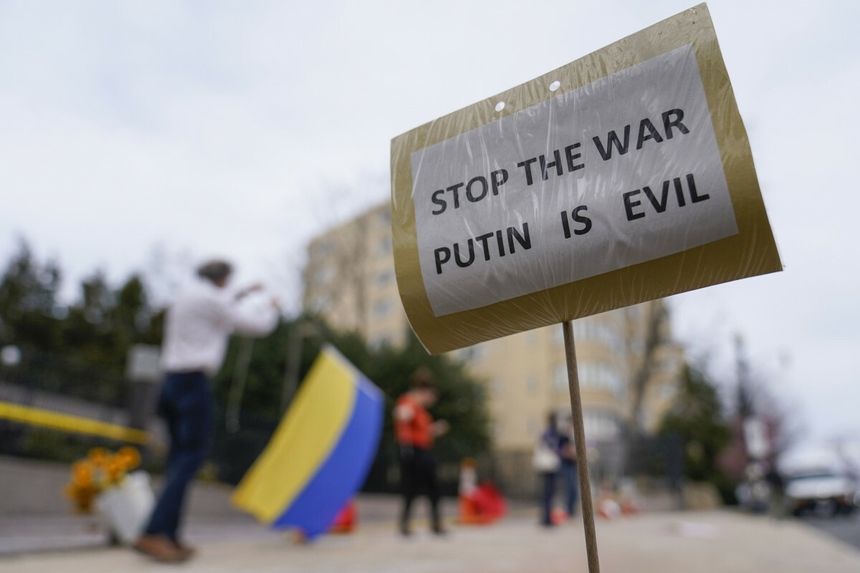 protest przeciwko wojnie w Ukrainie