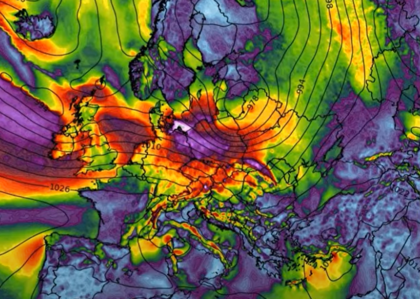 Mapa pogodowa Europy