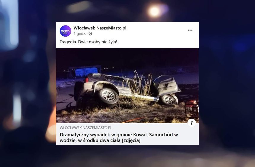samochód wpadł do stawu