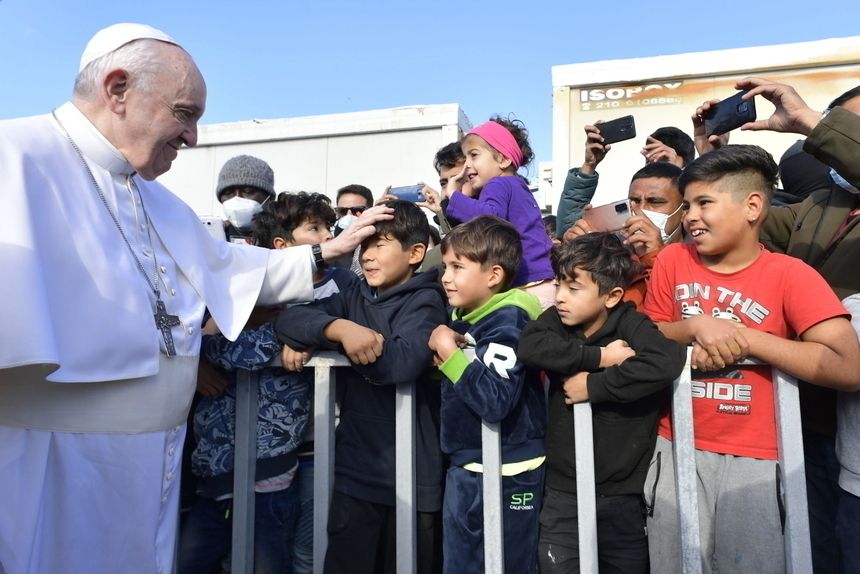 Papież Franciszek na wyspie Lesbos