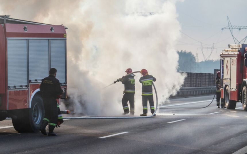 Pożar na A2. Autostrada w kierunku Warszawy zablokowana