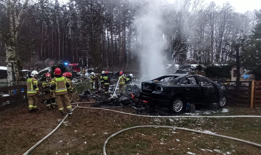 Pożar na działce letniskowej w Międzyrzeczu