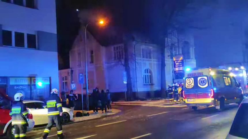 Pożar hotelu w Ostrowie Wielkopolskim
