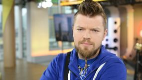 Sylwester Wardęga na planie programu Dzień dobry TVN.