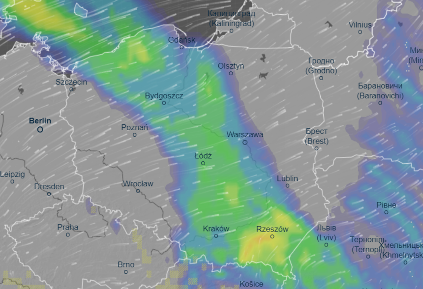 Pogoda na sylwestra - mapa