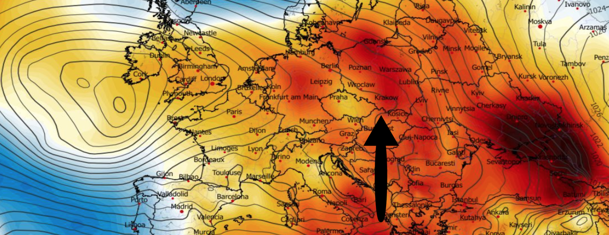Anomalia temperatury na poziomie ciśnienia 850 hPa 06.02