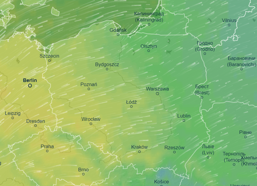 Pogoda w sylwestra - mapa