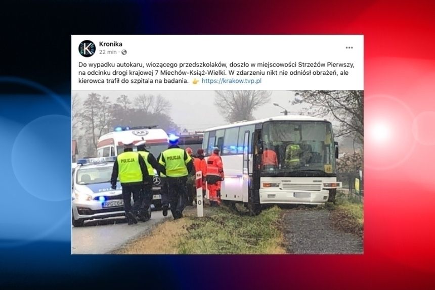 Wypadek autokaru w Strzeżowie Pierwszym