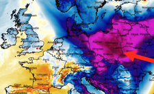 Anomalia temperatury mierzona na wysokości 2 m nad powierzchnią gruntu 18.02