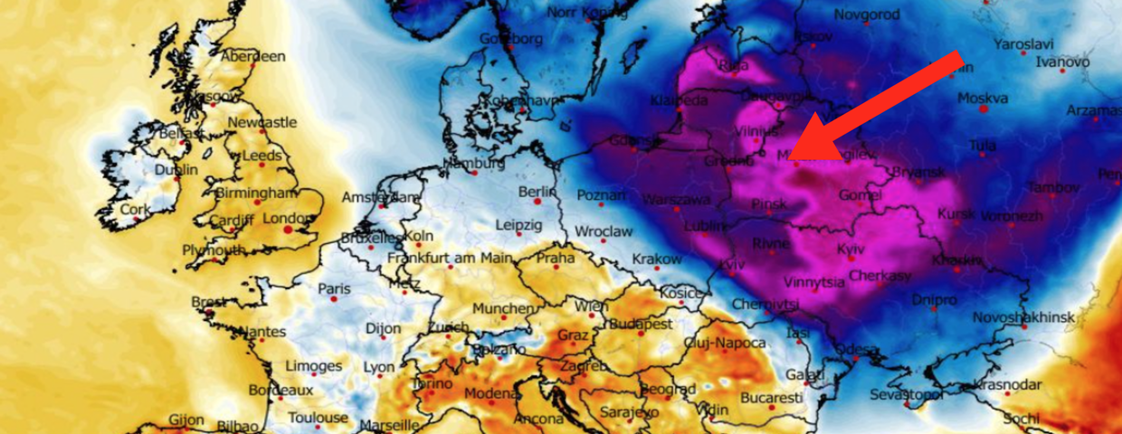 Anomalia temperatury mierzona na wysokości 2 m nad powierzchnią gruntu