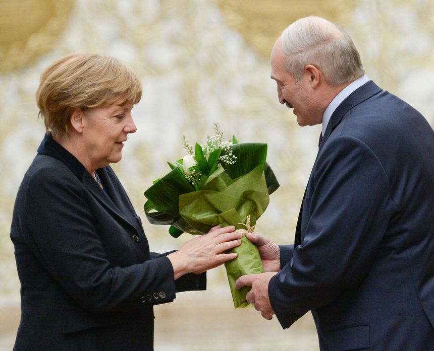 Angela Merkel i Aleksandr Łukaszenka