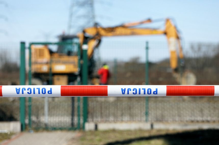 Wypadek z koparką