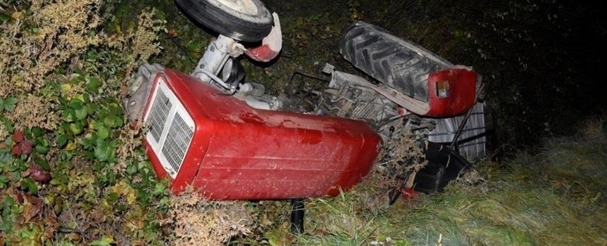 wypadek z udziałem ciągnika