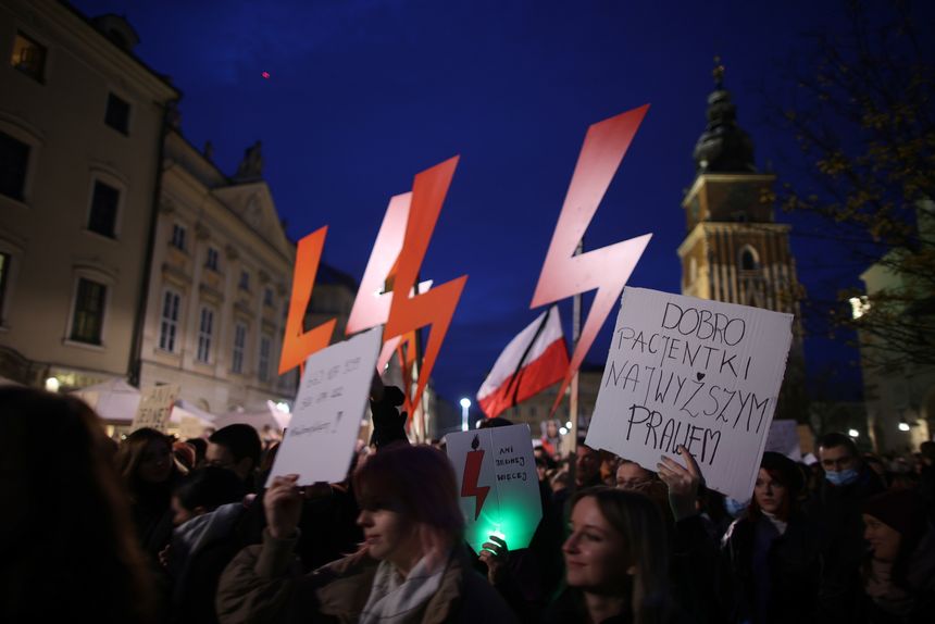 Protest "Ani jednej więcej" w Krakowie