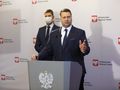 Minister edukacji i nauki Przemysław Czarnek oraz wiceminister Dariusz Piontkowski podczas konferencji prasowej