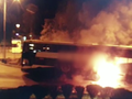 Płonący autobus w Tomaszowie Lubelskim