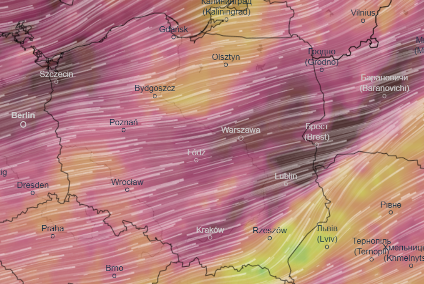 Mapa pogodowa Polski