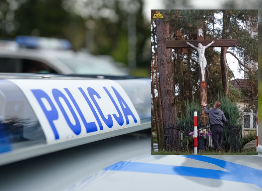 policja zatrzymała podejrzanego o ścięcie krzyża
