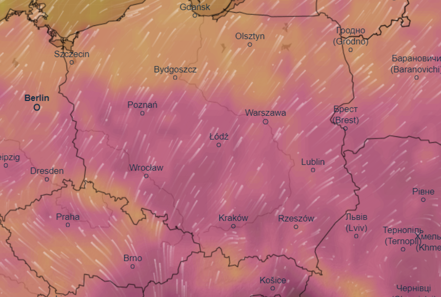 Mapa pogodowa Polski