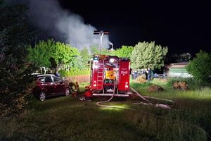 Pożar altany w miejscowości Cyk