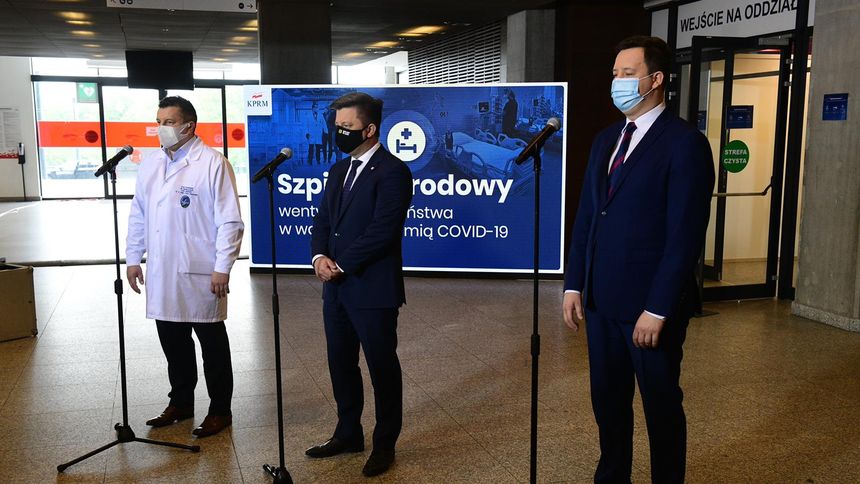 Konferencja prasowa na Stadionie Narodowym z udziałem Michała Dworczyka
