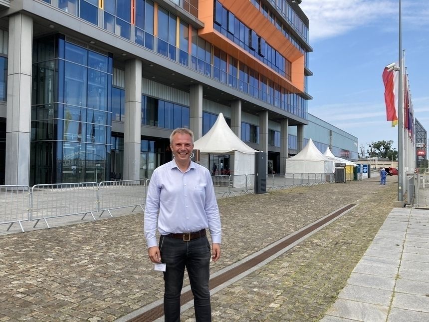 dyrektor szpitala tymczasowego w hali Amber Expo w Gdańsku Rafał Cudnik