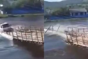 Rosja. Ciężarówka spadła z mostu do rzeki