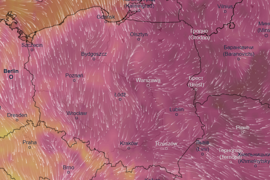 Mapa pogodowa Polski