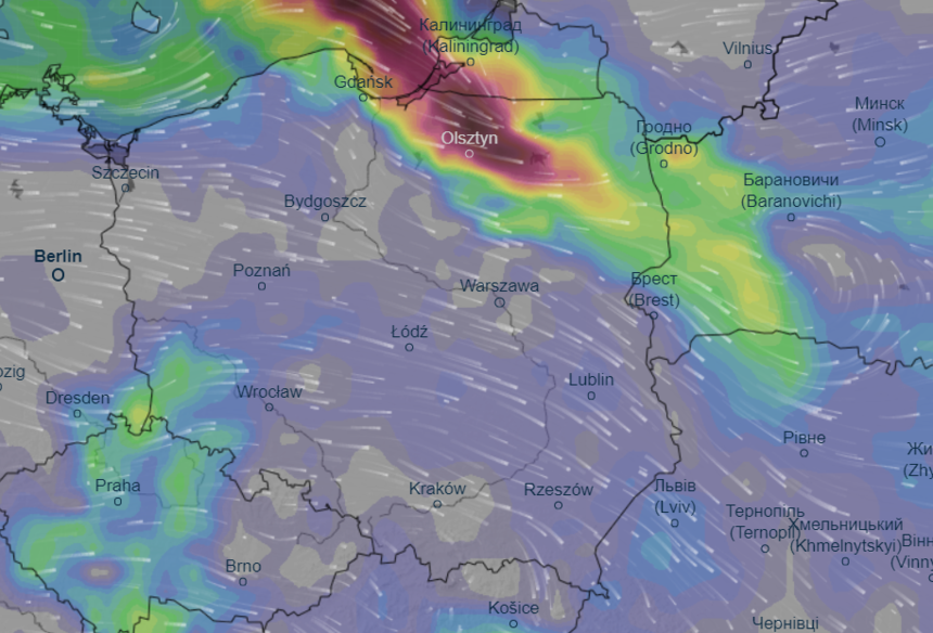 Mapa burzowa Polski