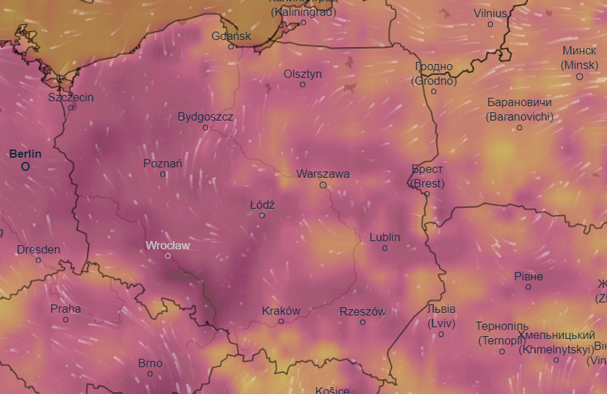 Mapa burzowa Polski