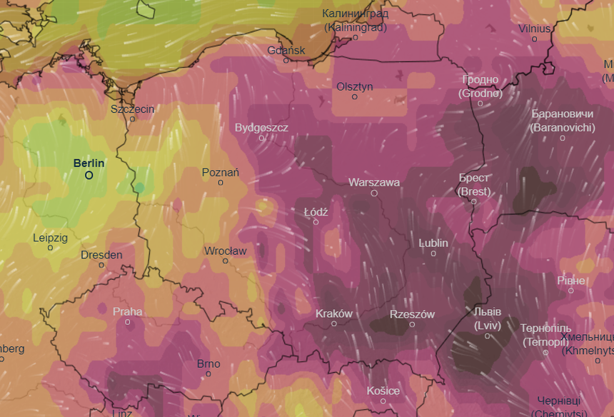 Mapa burzowa Polski