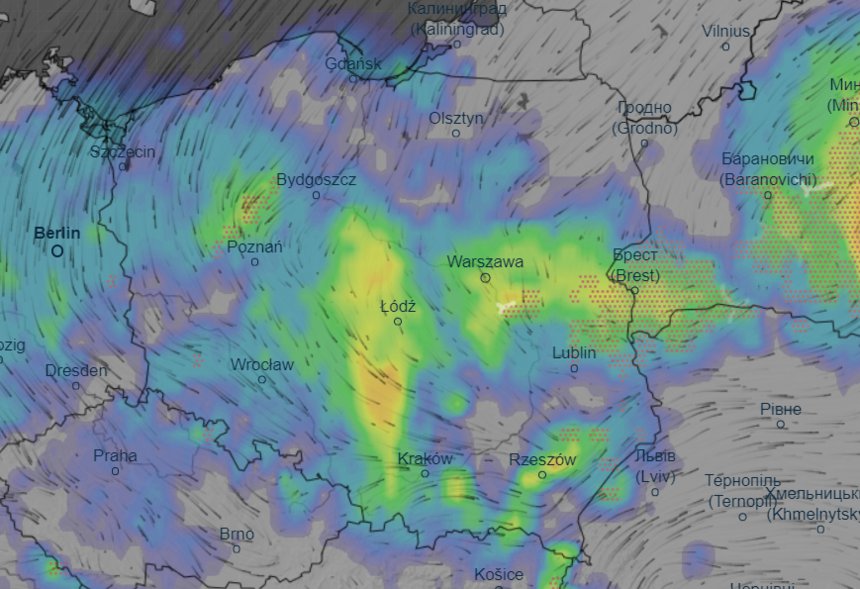 Mapa pogodowa Polski