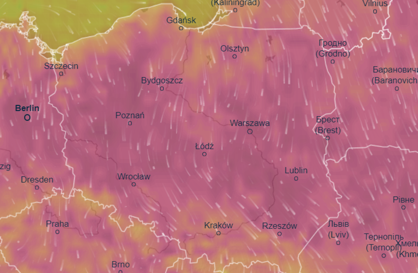 Mapa pogodowa Polski