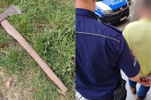 Atak siekierą na policjantów, przemoc domowa