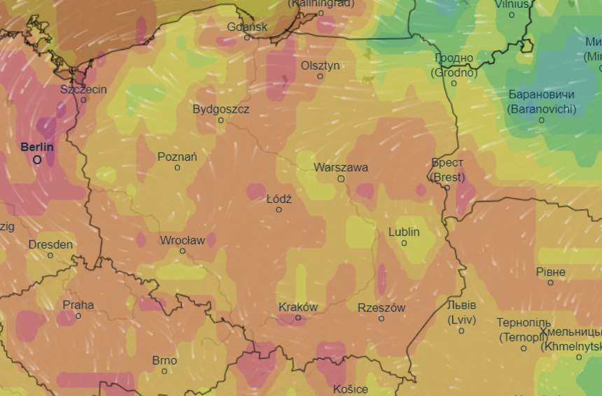 Mapa pogodowa Polski