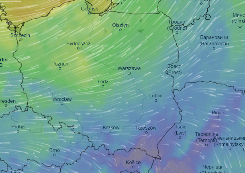 Mapa pogodowa Polski