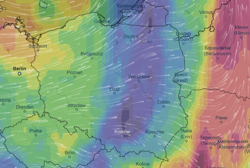 Mapa pogodowa Polski