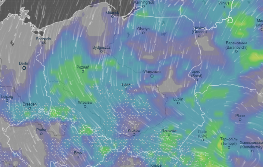 Mapa pogodowa Polski 
