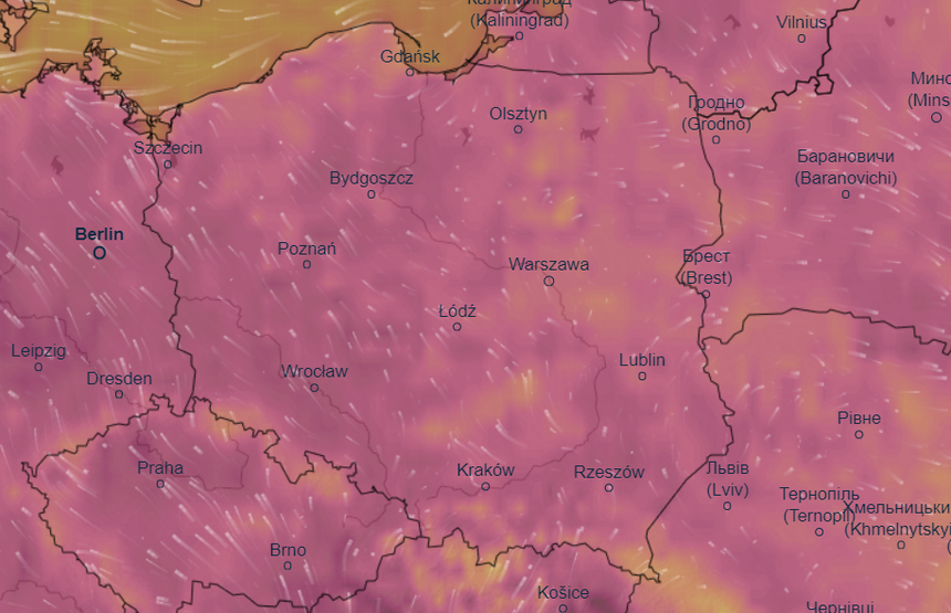 Mapa pogodowa Polski