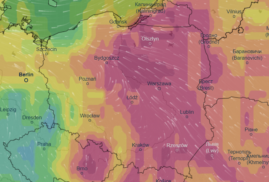 Mapa burzowa Polski