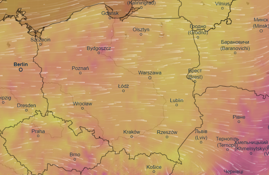 Mapa pogodowa Polski
